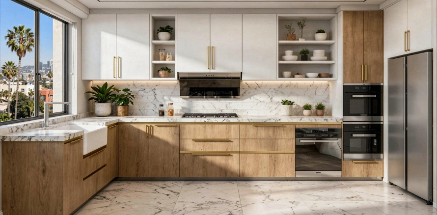 Custom kitchen remodeling and cabinet renovation project in Los Angeles and Santa Monica CA